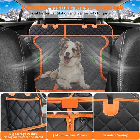 Snapklik.com : URPOWER 6-in-1 Dog Car Seat Cover For Back Seat, Waterproof Dog Car Hammock