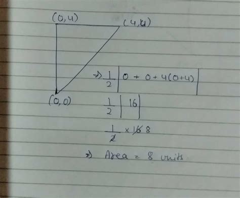 What is the area of right angle triangle whose pointa ia0,0pointb is4 ...