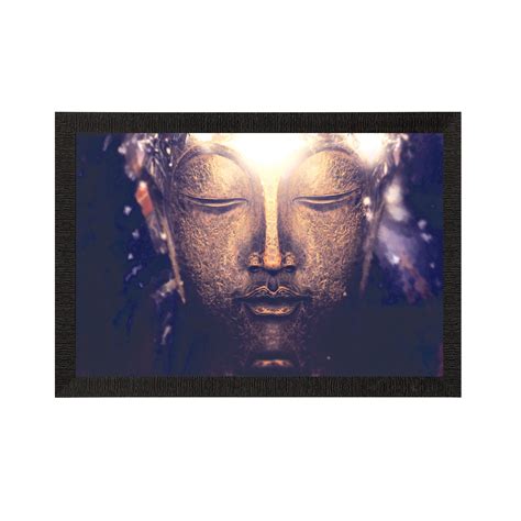Peaceful Lord Buddha Satin Matt Texture UV Art Painting - eCraftIndia ...