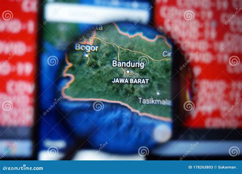 Bandung, West Java/Indonesia on Google Maps Under Magnifying Glass ...