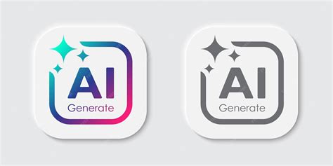 Generate ai button user interface artificial intelligence logo icon ...