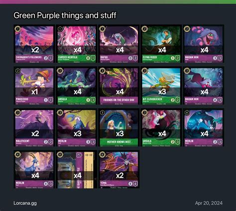 Green Purple things and stuff Lorcana Deck | Disney Lorcana