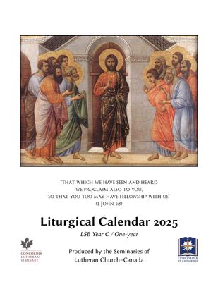Liturgical Calendar 2025 - Concordia Lutheran Theological Seminary