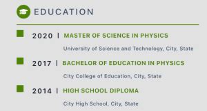 Image result for Job Application Education Section Example