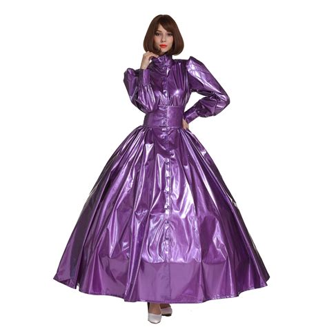 Buy GOceBaby Women Gothic Punk Purple PVC Ball Gown Dress Uniform ...