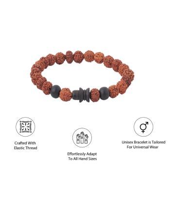 Buy WoCra® Rudraksha Karungali Shivlingam Bracelet |100% Natural ...