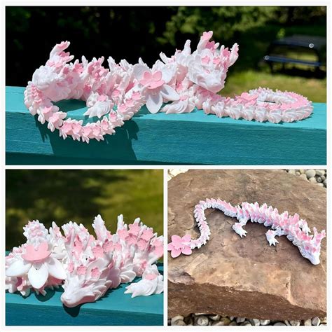WAHIUHIUA Articulated 3D Printed Cherry Dragon 11.8 Inch 3D Dragon Toy ...