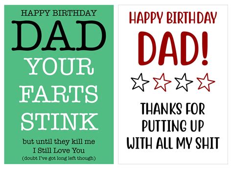 Birthday Cards For Dad - 10 Free PDF Printables | Printablee