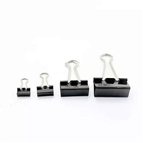 True-Ally Metal Binder Clips Black Paper Clip 32 25 19 15 MM Binder ...