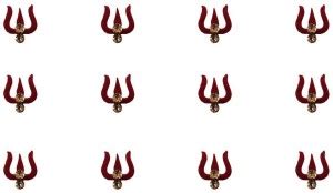 Comet Busters Fancy Maroon Trishul Design Bindi With Stone Work (6cm ...