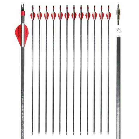 Buy Jocoo 12 Pack 30 Inch Carbon Arrows, Hunting and Target Practice ...