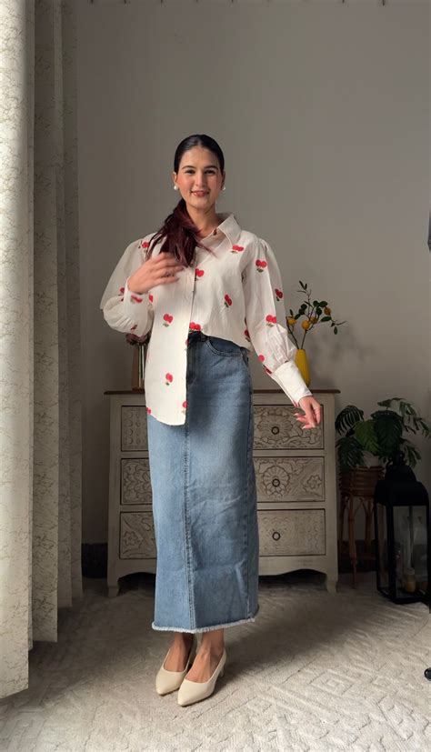 Phoolwari Cherry Embroidery Shirt – Shaayra