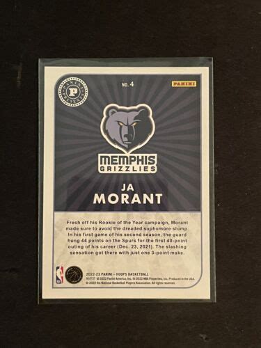2022-23 NBA Hoops JA MORANT Panini Presents Insert | Ubuy India