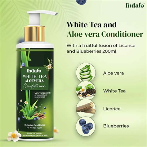 Buy INDALO WHITE TEA ALOE VERA HAIR GROWTH CONDITIONER FOR ...