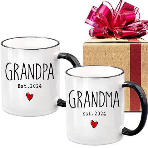 Buy Dnuiyses Grandparents Est 2023 Coffee Mugs Set of 2, Pregnancy ...