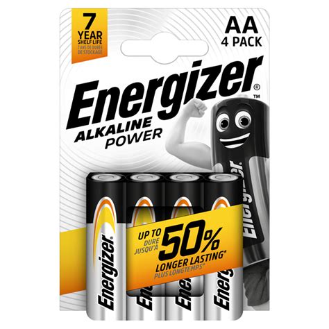 Energizer Alkaline Power AA Batteries, 4 Pack | One Stop
