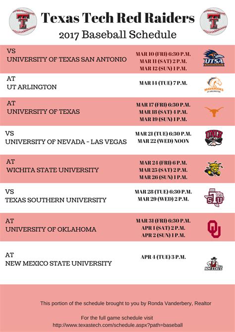 Texas Tech Football Schedule Printable
