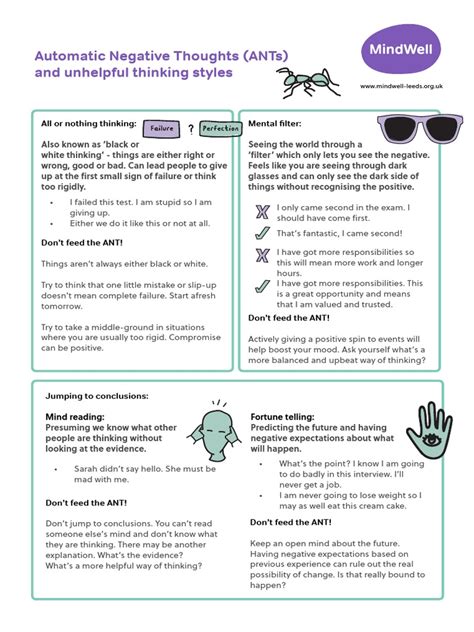 Image result for Automatic Negative Thinking Examples PDF