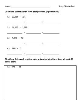 Image result for Long Division Test
