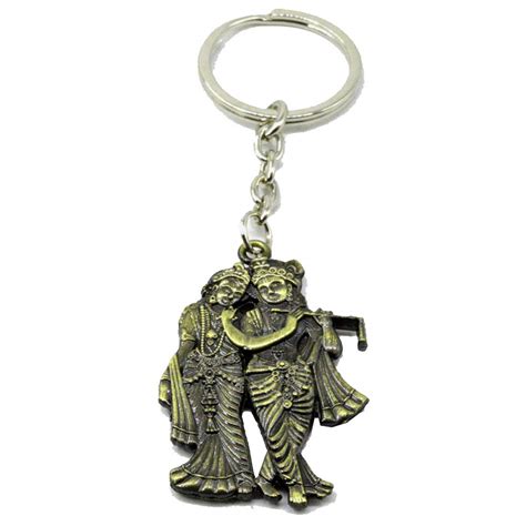 Faynci Radha Gopal Krishna Antique Golden Key Chain Gifting for Friend ...