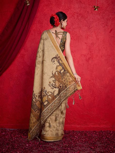 Buy Beige Poly Silk Festival Saree With Blouse Piece 71250 Online ...