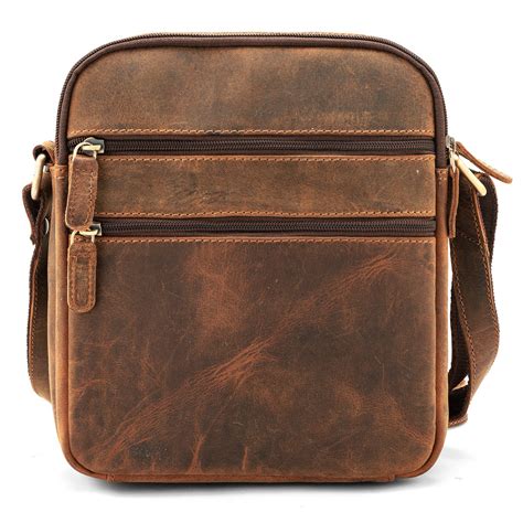 Goatter Genuine Leather Multi Pocket 9" Inch Messenger Sling Bag For M