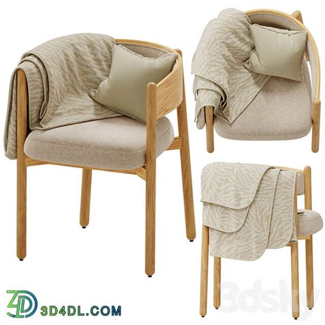 دانلود آبجکت Dining chair in hevea and cotton, Natesse | مرجع دانلود ...