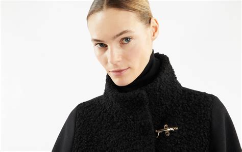 Cape in Wool Fabric BLACK Woman NAW12493140SGLXZB999 | Fay