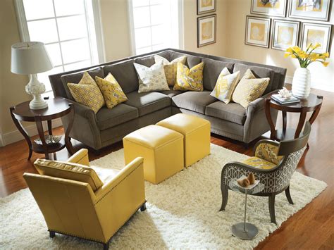 grey yellow living room accessories