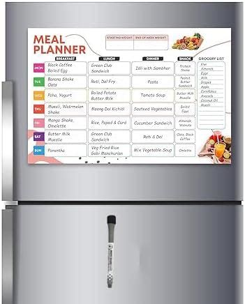 AccuPrints Magnetic Weekly Meal Planner Dry Erase Board with Magnetic ...