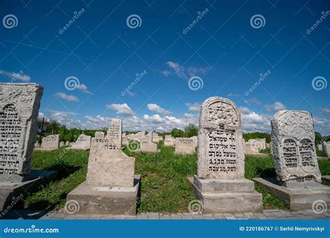 Medzhibozh, Ukraine - May 24 2021: Old Jewish Cemetery. Grave of the ...