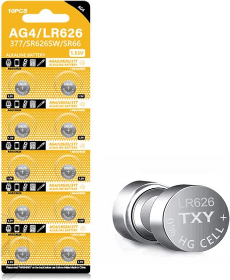 Amazon.com: TXY 10pcs/Pack AG4 Alkaline Cell Battery 377A 377 LR626 ...