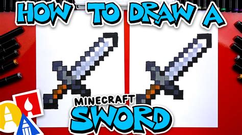 How To Draw A Minecraft Sword - Art For Kids Hub