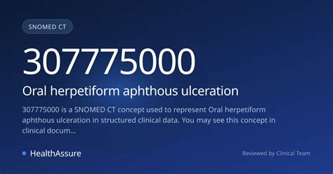 SNOMED CT 307775000 | Oral herpetiform aphthous ulceration | HealthAssure