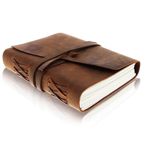 Amazon.com : LEATHER JOURNAL Writing Notebook - Antique Handmade Leather Bound Daily Notepad For ...