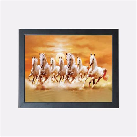 Shop Horse-some Luck with 7 White Stallions Vastu Framed Wall Art | Moolwan