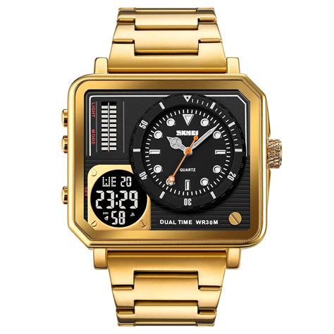 Buy SKMEI Formal Style LED Light Watch for Men Analog-Digital Display ...
