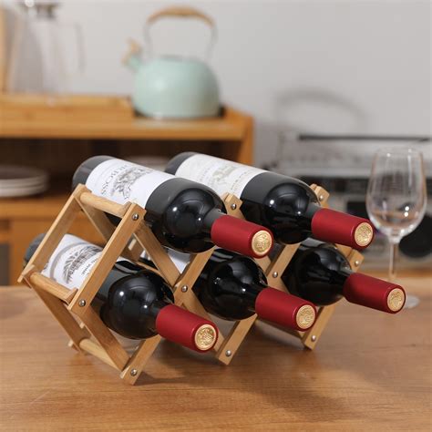 HOKIPO Wooden 5 Wine Bottle Display Rack (AR-4767) : Amazon.in: Home ...
