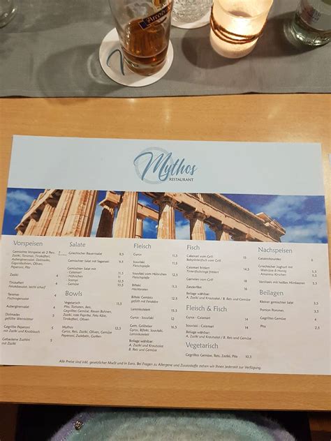 Menu at Restaurant Mythos Landshut, Landshut