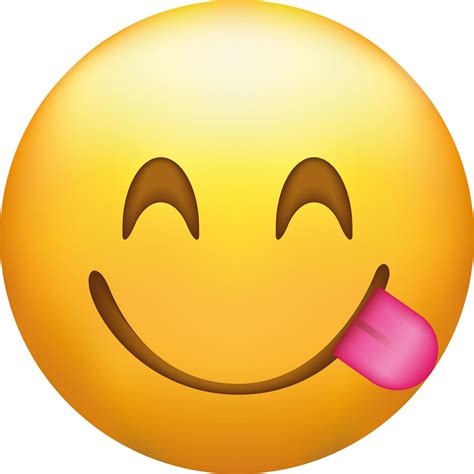 Emoji Face Savouring Delicious Food, Smiling Face savoring Licking Lips ...