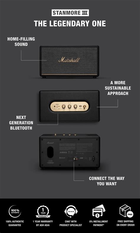 MARSHALL STANMORE III SPEAKER (MARSHALL SPEAKER, BLUETOOTH SPEAKER ...