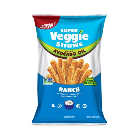 Jackson's Avocado Oil Super Veggie Straws, Ranch | Thrive Market