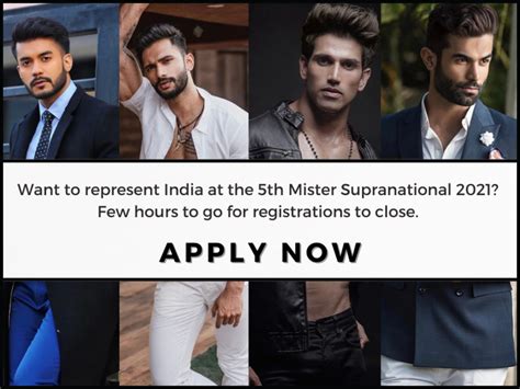 Last date to apply and win the chance and be Mr. Supranational India!