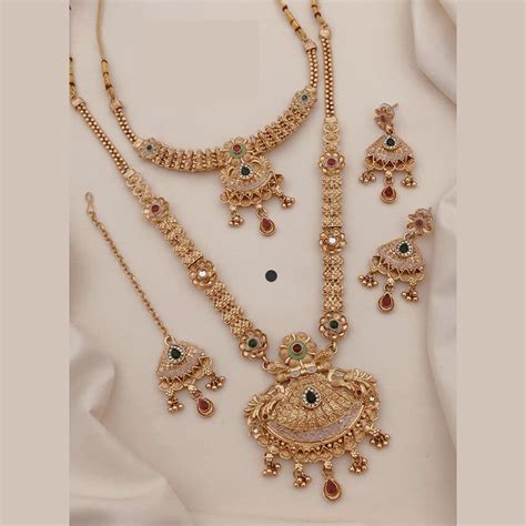 Akruti Collection Cultural Grace Pota Stone And Meenakari Necklace Set ...