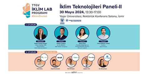 TTGV İklim Lab İklim Teknolojileri Paneli II, Yaşar Üniversitesi ...