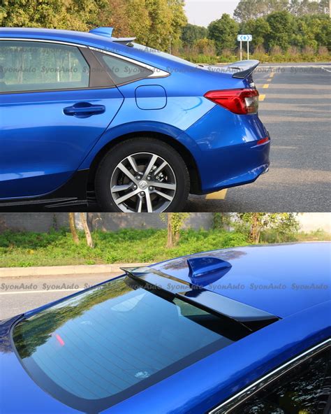 Buy Fits 2022+ 11th Gen Honda Civic Sedan Glossy Black Sport Rear Roof ...