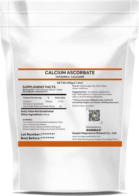 Amazon.com: RUNMAG Vitamin C & Calcium Complex, fine Powder Calcium ...