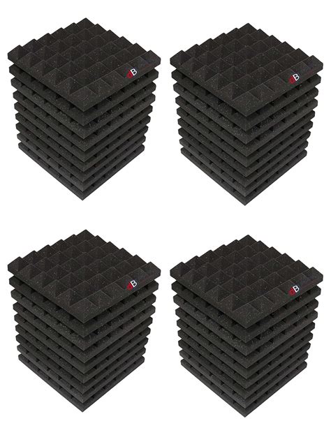 Decibel Soundproofing Pyramid Soundproofing Acoustic Foam Panels, 1'x 1 ...