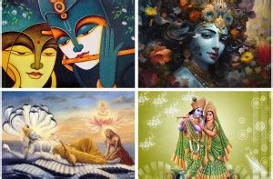 Poster 4 Combo Bal Krishna, Lord Krishna Poster | Radha-Krishna,Laddu ...