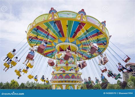 The Amusement Park Swing Rides Editorial Image - Image of high ...